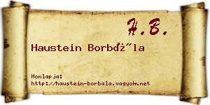 Haustein Borbála névjegykártya